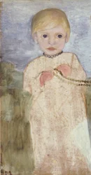 Mieke Vogeler with Pearl Necklace